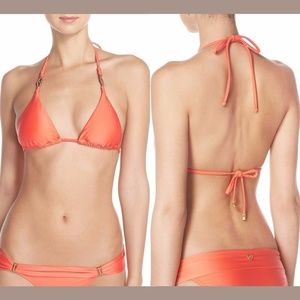 NWT! $118 VIX Triangle Bikini Top Peach Small